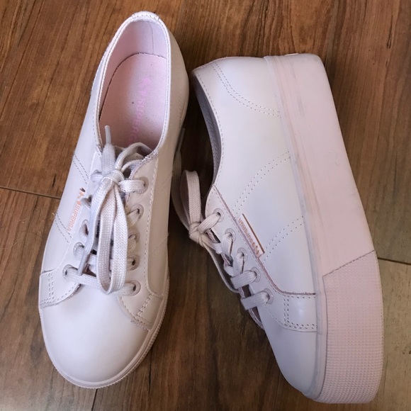 Superga Shoes - Superga Leather Platform Sneaker